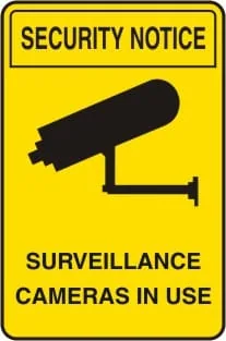 SECURITY NOTICE - SURVEILLANCE CAMERAS IN USE – Part No. SS 413